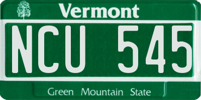VT license plate NCU545