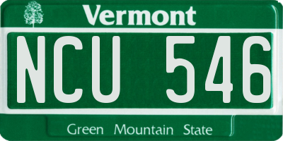 VT license plate NCU546