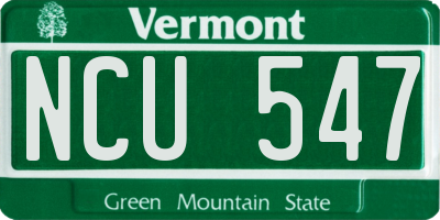 VT license plate NCU547