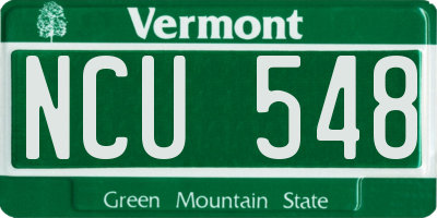 VT license plate NCU548