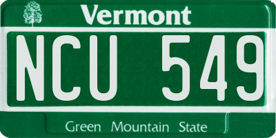VT license plate NCU549