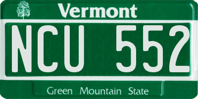 VT license plate NCU552