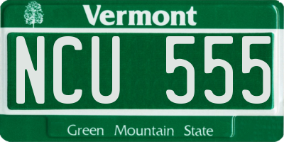 VT license plate NCU555