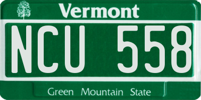 VT license plate NCU558