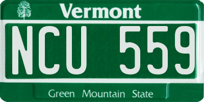 VT license plate NCU559