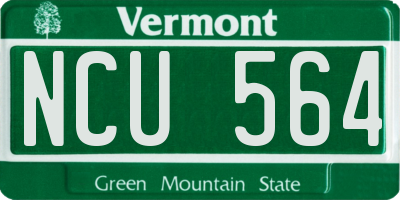 VT license plate NCU564