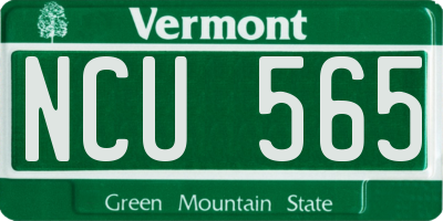 VT license plate NCU565
