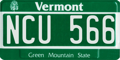 VT license plate NCU566