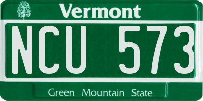 VT license plate NCU573