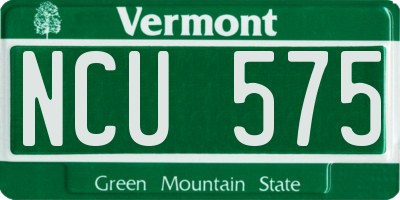 VT license plate NCU575