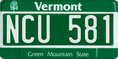VT license plate NCU581