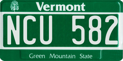 VT license plate NCU582