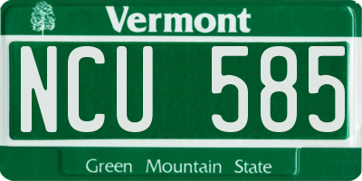 VT license plate NCU585