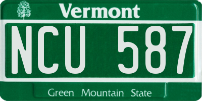 VT license plate NCU587