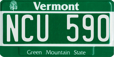 VT license plate NCU590
