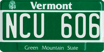 VT license plate NCU606