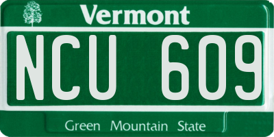 VT license plate NCU609