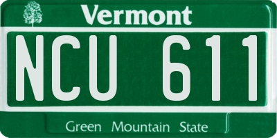 VT license plate NCU611