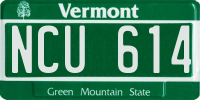 VT license plate NCU614