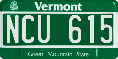 VT license plate NCU615