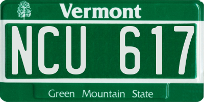 VT license plate NCU617