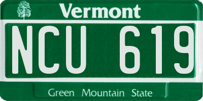 VT license plate NCU619