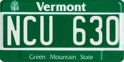 VT license plate NCU630