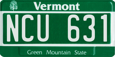 VT license plate NCU631