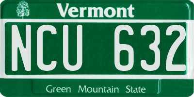 VT license plate NCU632