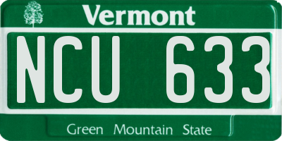 VT license plate NCU633