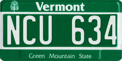 VT license plate NCU634