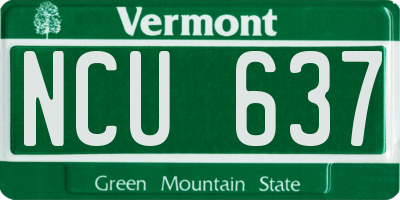 VT license plate NCU637
