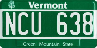 VT license plate NCU638