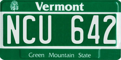 VT license plate NCU642