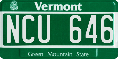 VT license plate NCU646