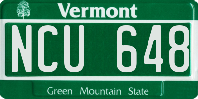 VT license plate NCU648