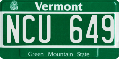 VT license plate NCU649