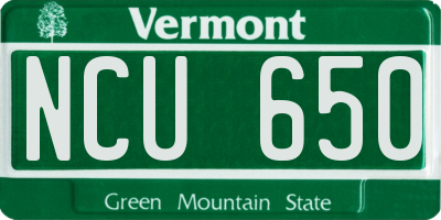 VT license plate NCU650