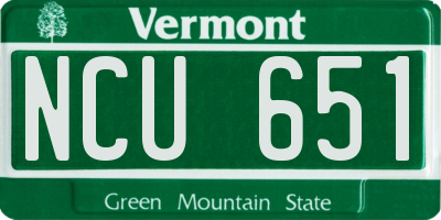VT license plate NCU651