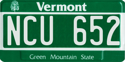 VT license plate NCU652