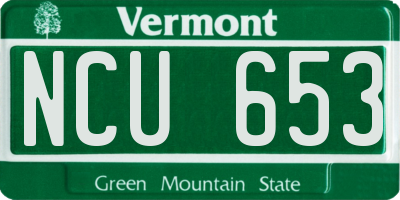 VT license plate NCU653