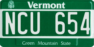 VT license plate NCU654