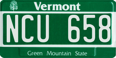 VT license plate NCU658