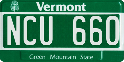 VT license plate NCU660