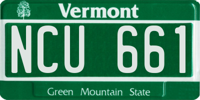 VT license plate NCU661