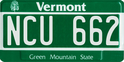 VT license plate NCU662