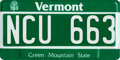 VT license plate NCU663