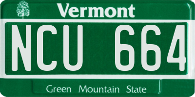 VT license plate NCU664