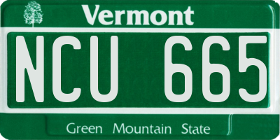 VT license plate NCU665