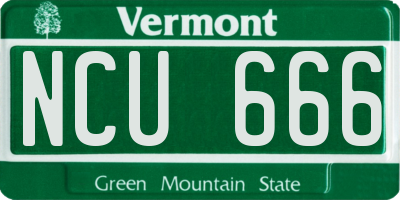 VT license plate NCU666